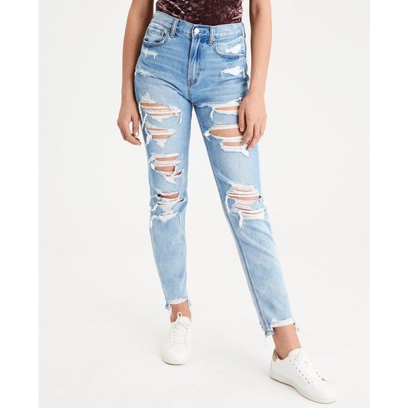 American Eagle Outfitters Denim - American Eagle Ripped Destructed Mom Jeans